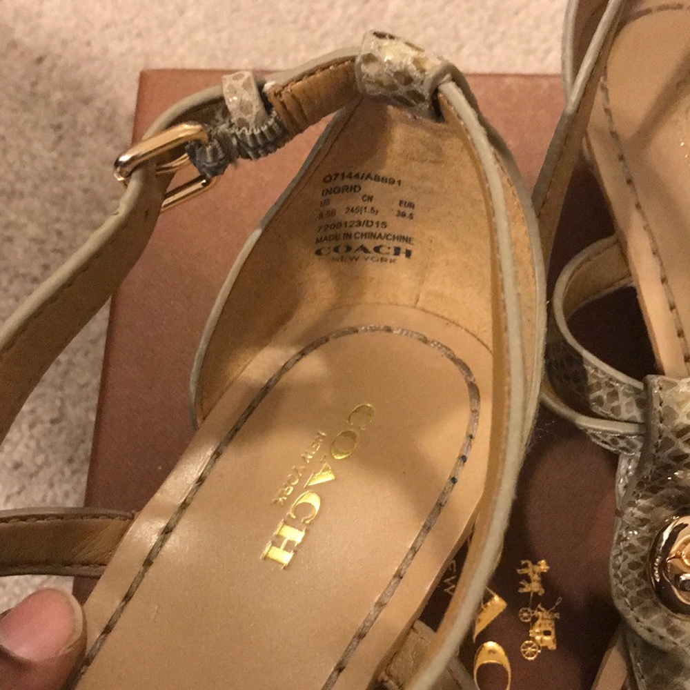 Coach “Ingrid” Snakeskin Thong Sandal - Picture 5 of 6